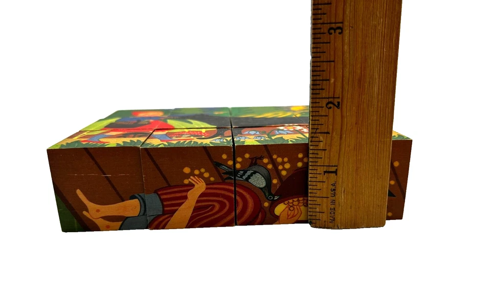 Cubos rompecabezas de madera Klotzli de colección 6 en 1 rompecabezas Cenicienta Hansel Gretel Blancanieves Foto 4 de 4