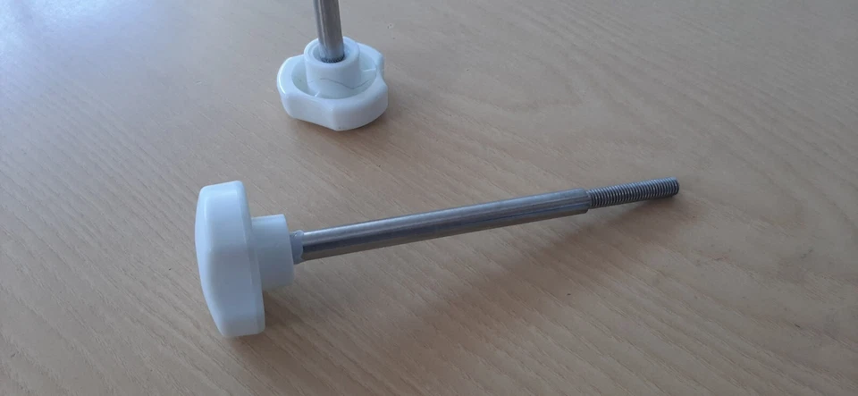 VOLANTINO MANOPOLA POMELLO CON VITE ACCIAIO INOX M8X150 - Immagine 3 di 3