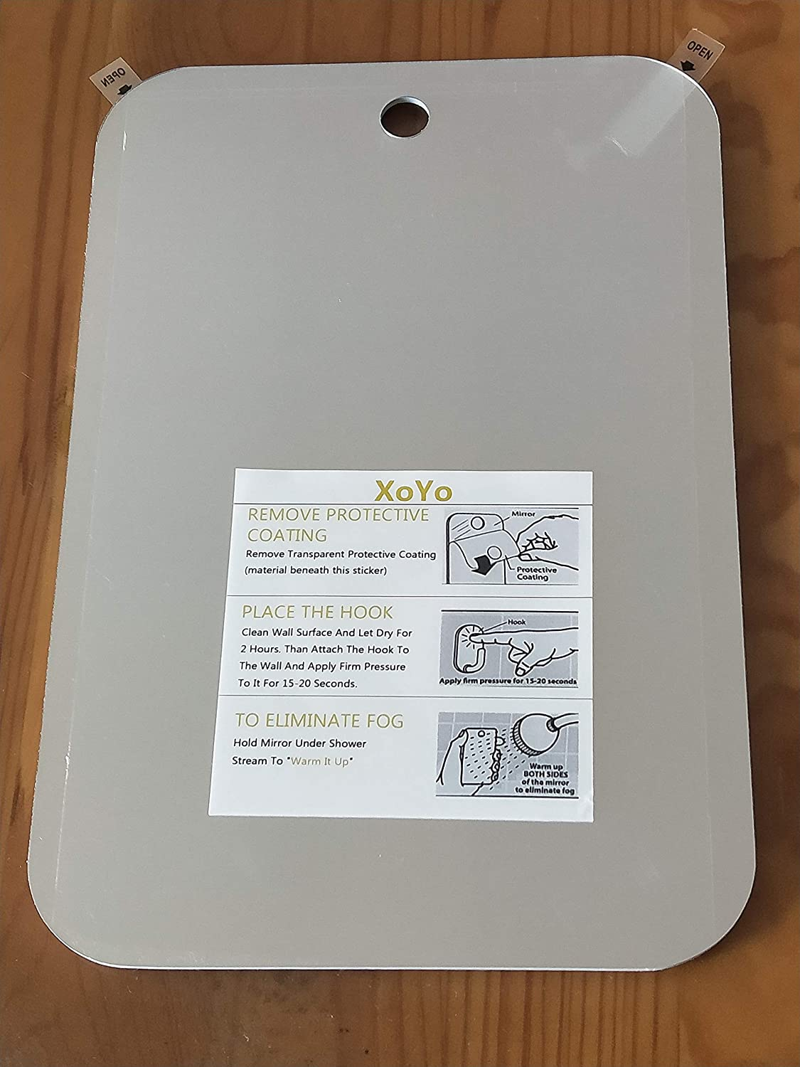 XoyoLarge Fogless Shower Mirror （11Inx7.48In）, Includes 1 Adhesive