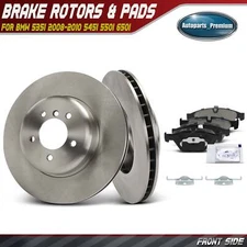 6pcs Front Side Brake Disc Rotor & Ceramic Brake Pad for BMW 535i 545i 550i 650i