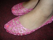 New ZigZag Jelly Shoes For Woman, Hot Pink, Many Sizes .