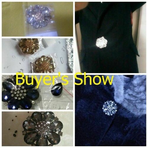 1PC Crystal Diamante Flower Buttons DIY Sewing Fasteners Accessory Shiny Fashion - Picture 9 of 15