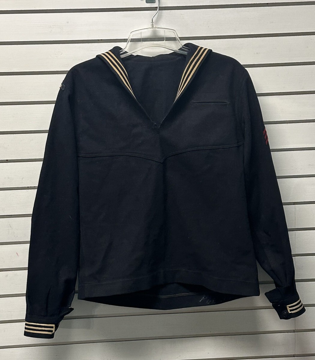 VTG 1940s WW2 US Navy Coast Guard Blue Wool Uniform Cracker