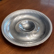 Wilton Armetale Flutes and Pearls Large Round Chip and Dip Server 15.5-Inch