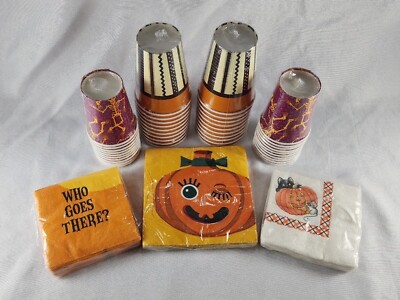 Lot of Halloween Cups and Napkins | New/Sealed (Old Stock)