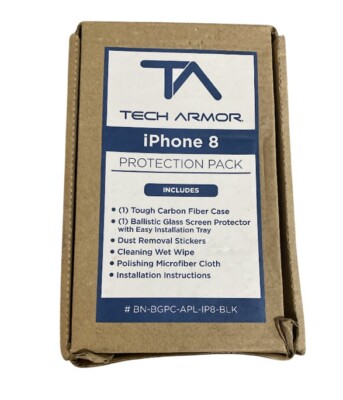 Tech Armor iPhone 8 Protection Pack Case Protector Dust Removal Sticker Black