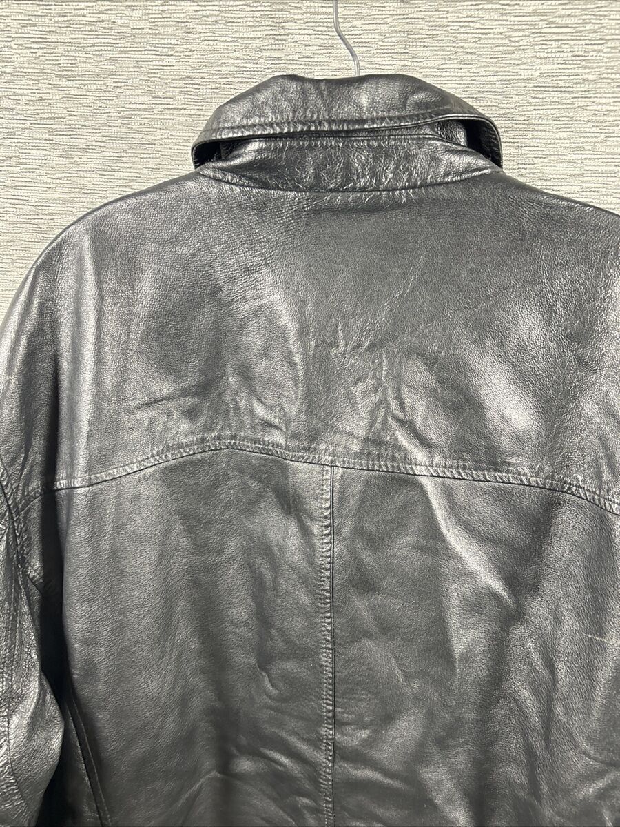 JUNCTION WEST Mens Faux Black Leather Quilt Lined Full Zip JUNCTION WEST Mens Faux Black Leather Quilt Lined Full Zip