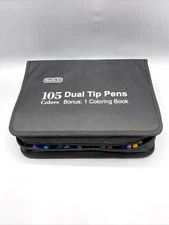 Shuttle Art 105 Fine and Brush Dual Tip Markers with Case