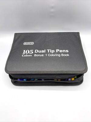 Shuttle Art 105 Fine and Brush Dual Tip Markers with Case