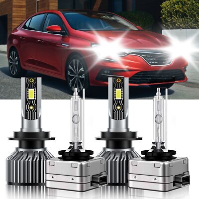 For Renault Megane 2009-2010 LED HID Headlight Bulb High Low Beam 6500K White