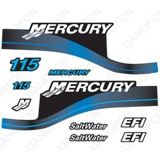 Marine Utombordare Dekaler Set för Mercury 115HK SaltWater EFI Utombordare Motor (Blå)