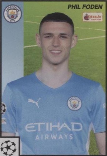 2022-23 Topps Chrome Merlin UEFA Phil Foden #93 Aqua Prism