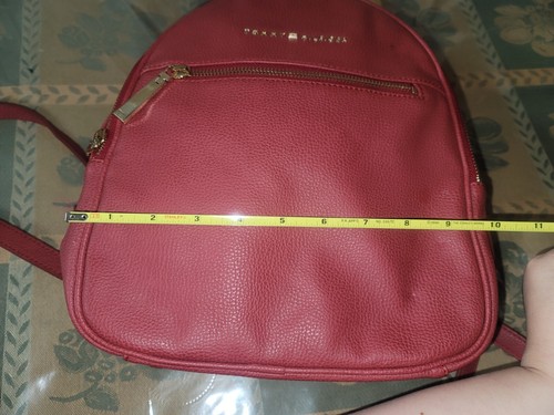 Tommy Hilfiger Women's Backpack Dark Red Faux Leather excellent - Picture 6 of 11