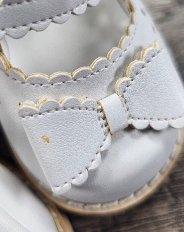 Roupas de bebê menina novas vintage Gymboree tamanho 1 Páscoa 2006 sapatos vestidos brancos - Imagem 4 de 4