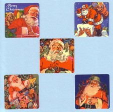 15 Classic Santa - Christmas Holiday Season - Large Stickers - Party Favors