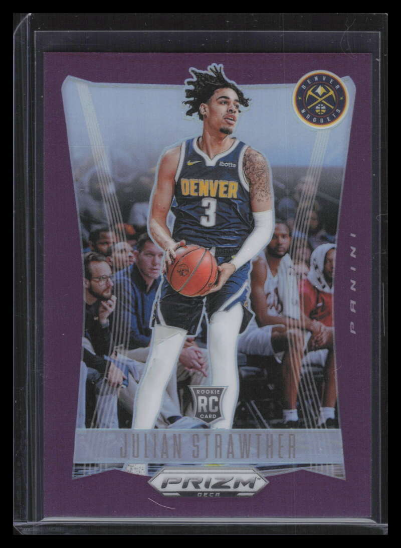 2023-24 Panini Prizm Deca Prizms Purple 298 Julian Strawther Rookie 29/99