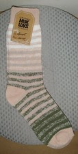 MUK LUKS Women's Size 6-11 Warm Comfortable Secure Boot Socks Beige/Green