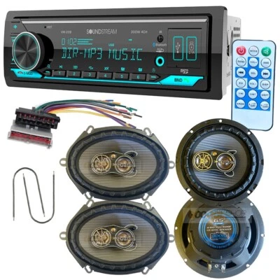 SOUNDSTREAM VM-20B Bluetooth AM/FM Radio Car Stereo & Speakers for 1992-1996 For F150 Pickup