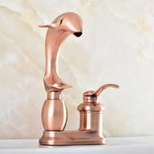 Dolphin Style Antique Copper Swivel Bathroom Basin Faucet Sink Mixer Tap 2sf837