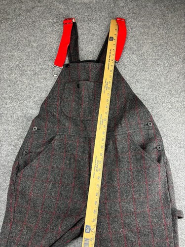 Vintage Woolrich Wool Overalls Men's Medium Gray Hunting Bibs Heavyweight - Picture 3 of 8