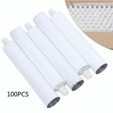 100PCS 100ml Aluminum Empty Toothpaste Tubes w/ Needle Cap Unsealed Tail Tube US