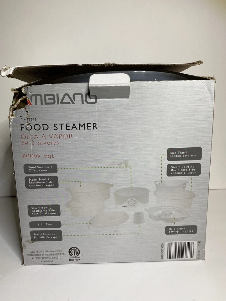 Vaporizador de alimentos Ambiano de 3 niveles. Probado y funcionando. Cocina 800 W. Foto 2 de 4