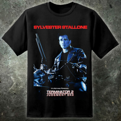 Sylvester Stallone Terminator 2 Filmposter T-Shirt 90s Skynet Cyberdyne