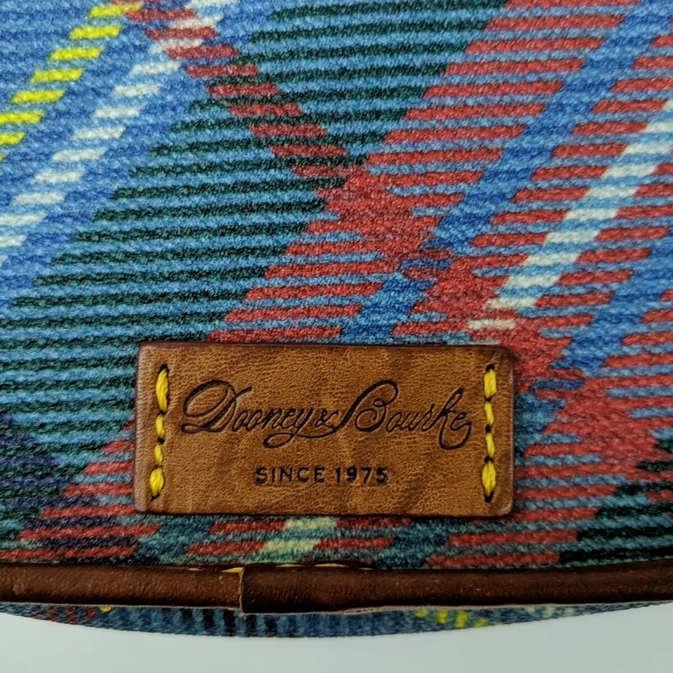 Dooney & Bourke 格纹格子蓝色红色绿色黄色离合器无肩带 — 第 3/4 张图片