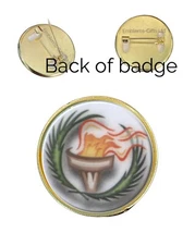 Victory Torch (C) 27mm Metal Lapel Pin Badge Domed Insert