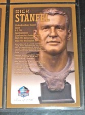 2016 CLASS~HALL OF FAME HOF BUST CARD #D/150 DICK STANFEL DETROIT LIONS REDSKINS