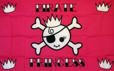 PIRATE PRINCESS CROWN 3' X 5' POLY FLAG
