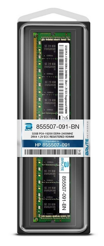 855507-091 - HP Compatible 32GB PC4-19200 DDR4-2400MHz 2Rx4 1.2V ECC RDIMM - Image 3 of 3