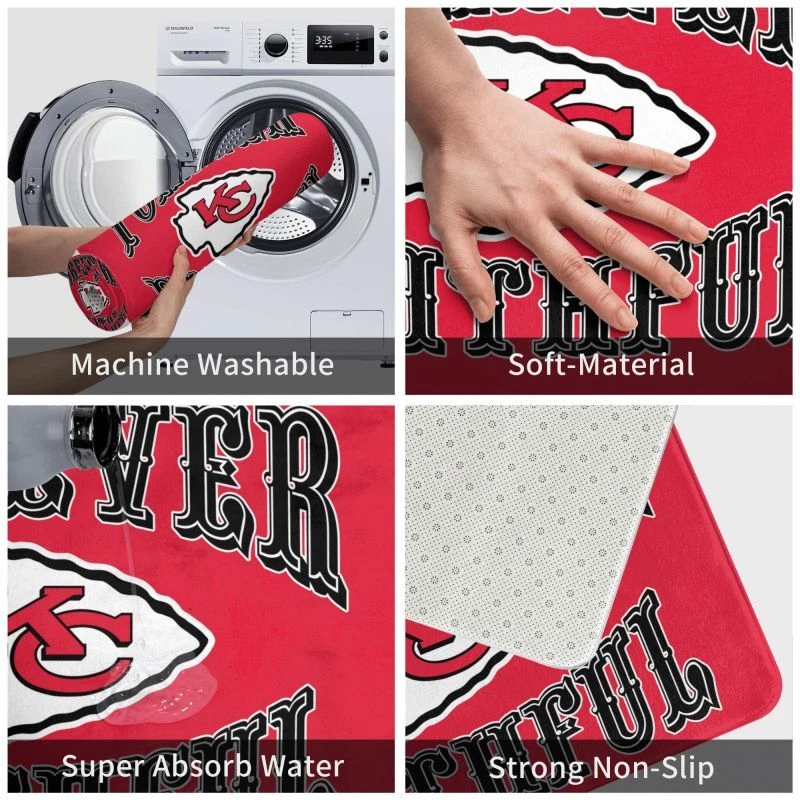 Forever Faithful Kansas City Chiefs Floor Mat Decorative