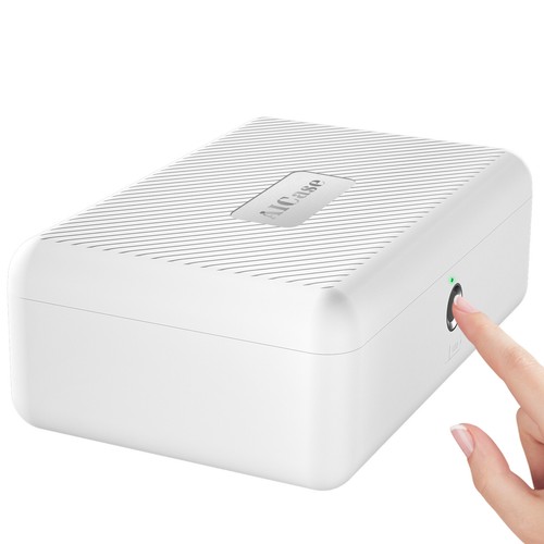 Portable Biometric Fingerprint Storage Box Cash Jewelry Watch Security Lock Safe - Picture 2 of 10