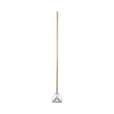 Boardwalk 62 in. Natural Wooden Mop Handle with Screw Clamp Metal Head
