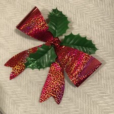 Prismatic Glitter Bow with Holly, Christmas D...