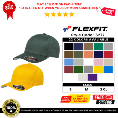FLEXFIT 6277 Classic ORIGINAL 6-Panel Unisex Breathable Fitted Baseball Cap Hat