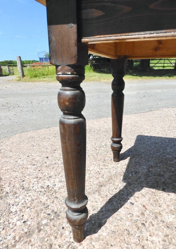 Antique Style Pine Farmhouse Kitchen Table (seats 6) eBay