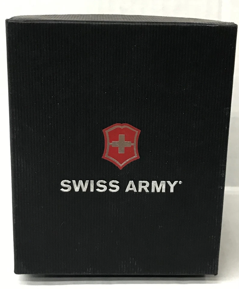 Caja de reloj negra del ejército suizo vitrina de presentación estuche de almacenamiento Foto 2 de 3