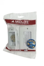 MIDLITE Single Gang Décor Recessed Power Inlet for Hiding TV Power Wire #.4642-W