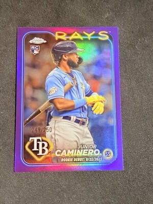 2024 Topps Chrome Junior Caminero Rays Purple Refractor RC #USC193 Rookie /250