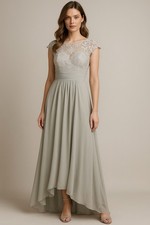 New Lover Kiss light grey Lace Chiffon Formal Gown 12 Evening mother of bride