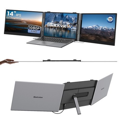 Blackview DCM6 PRO Tragbarer Monitore 14Zoll Tragbarer Dual-Screen-Laptopmonitor