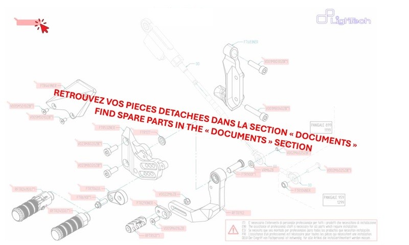 Commandes reculées Lightech réglables version fixe et sélection standard moto - 3