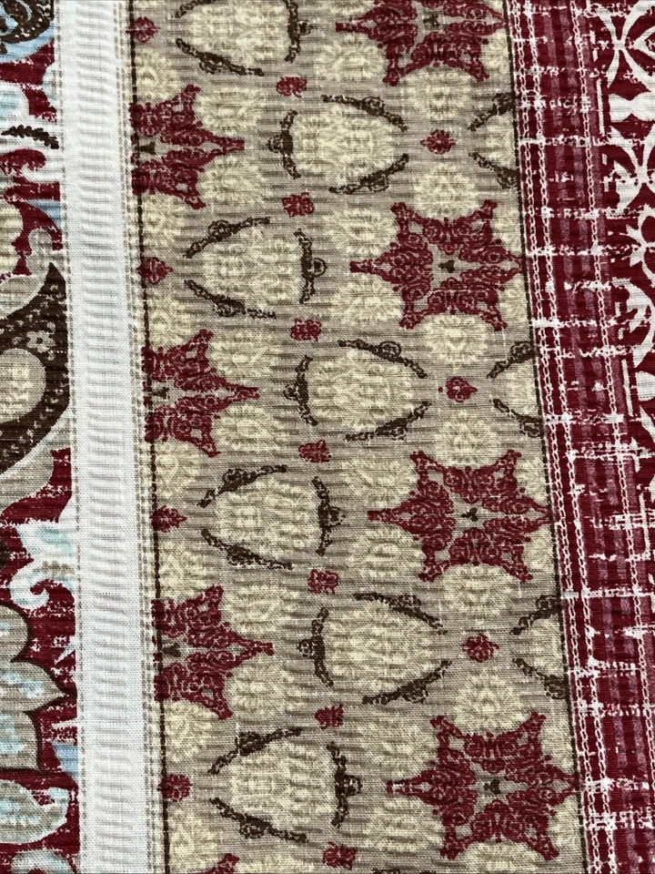 Cortina de ducha Sonoma Life + Style 76x70 Seersucker Paisley Boho étnica roja tostada Foto 3 de 4