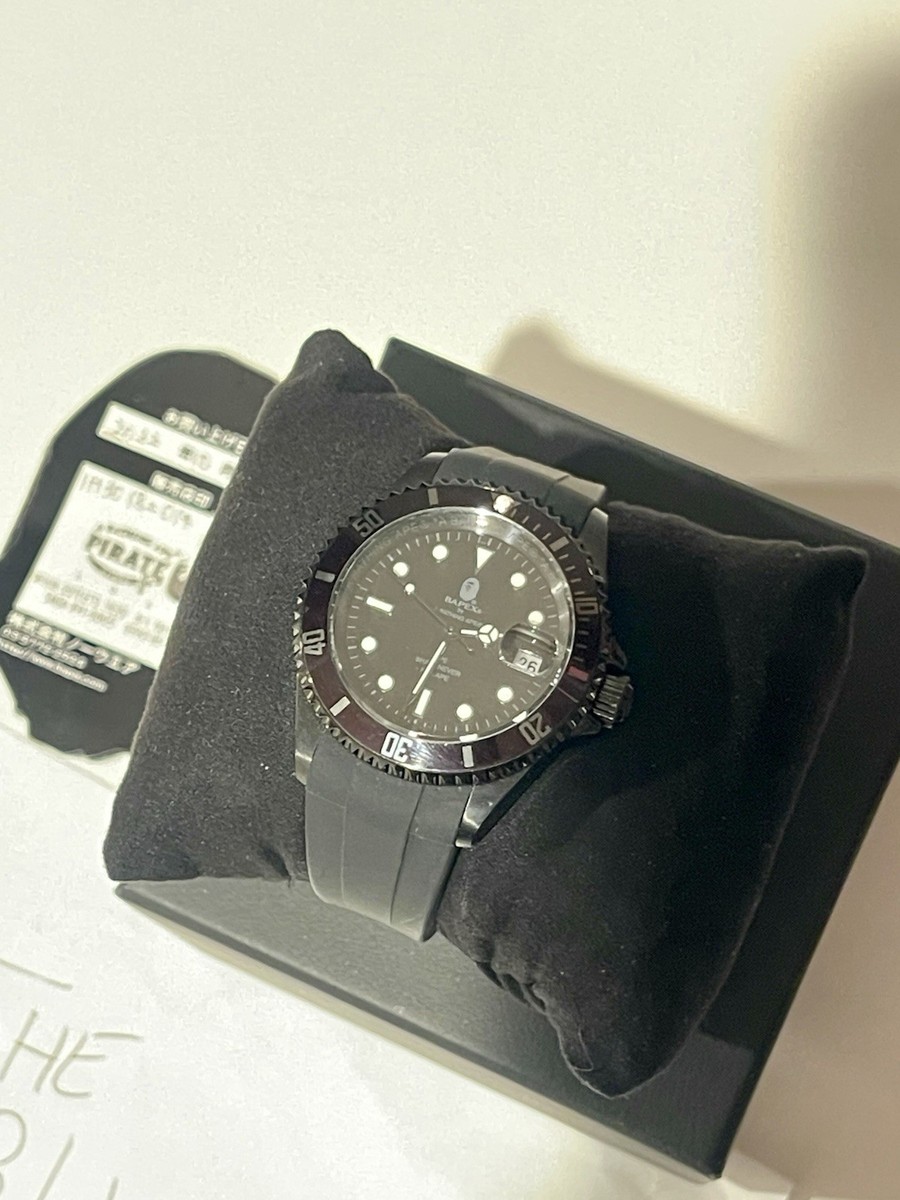 FW21 A BATHING APE BAPE BAPEX TYPE 1 RELAX AUTOMATIC WATCH BLACK