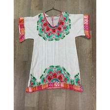 Ruby Yaya Aari Gucci Dress White Embroidered Sequin Tunic Boho Mini Dress Small