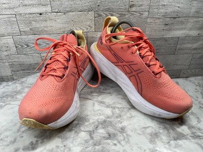 Asics Sneakers Women 8.5M Gel-Nimbus 25 Running Shoes Orange Athletic Trainers
