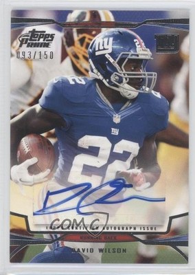 2013 Topps Prime Auto 93/150 David Wilson #22 Auto 2a8