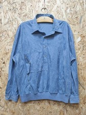 Vtg 70s Christian Dior New York Paris Pullover Shirt Jacket Blue Men's Size XL